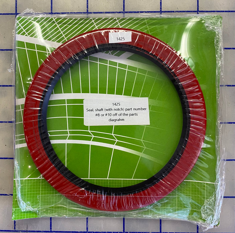 1425 Seal, Shaft seal for Read Screen-All Screens, models WM-2000, RD-40 RD-90 and Nordberg CV-40 screeners. This part superseded part number 1426. This is the “notched type” seal.