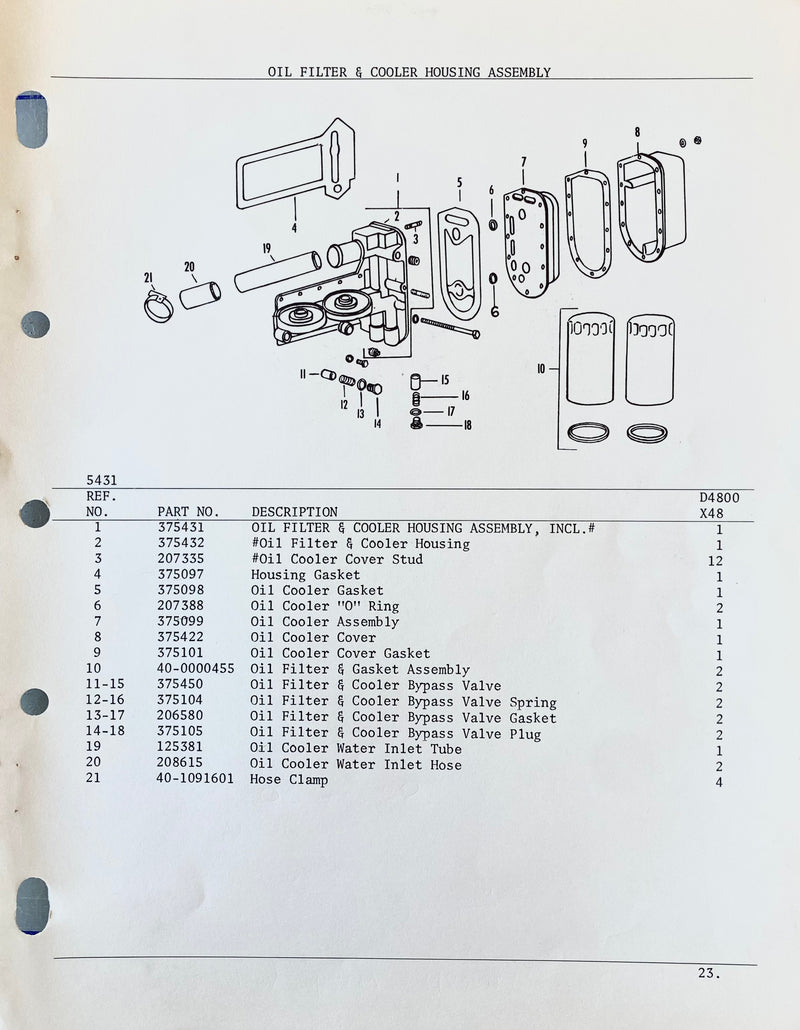 375098 Oil Cooler Gasket, used on the Hercules D4800 and D5000 series