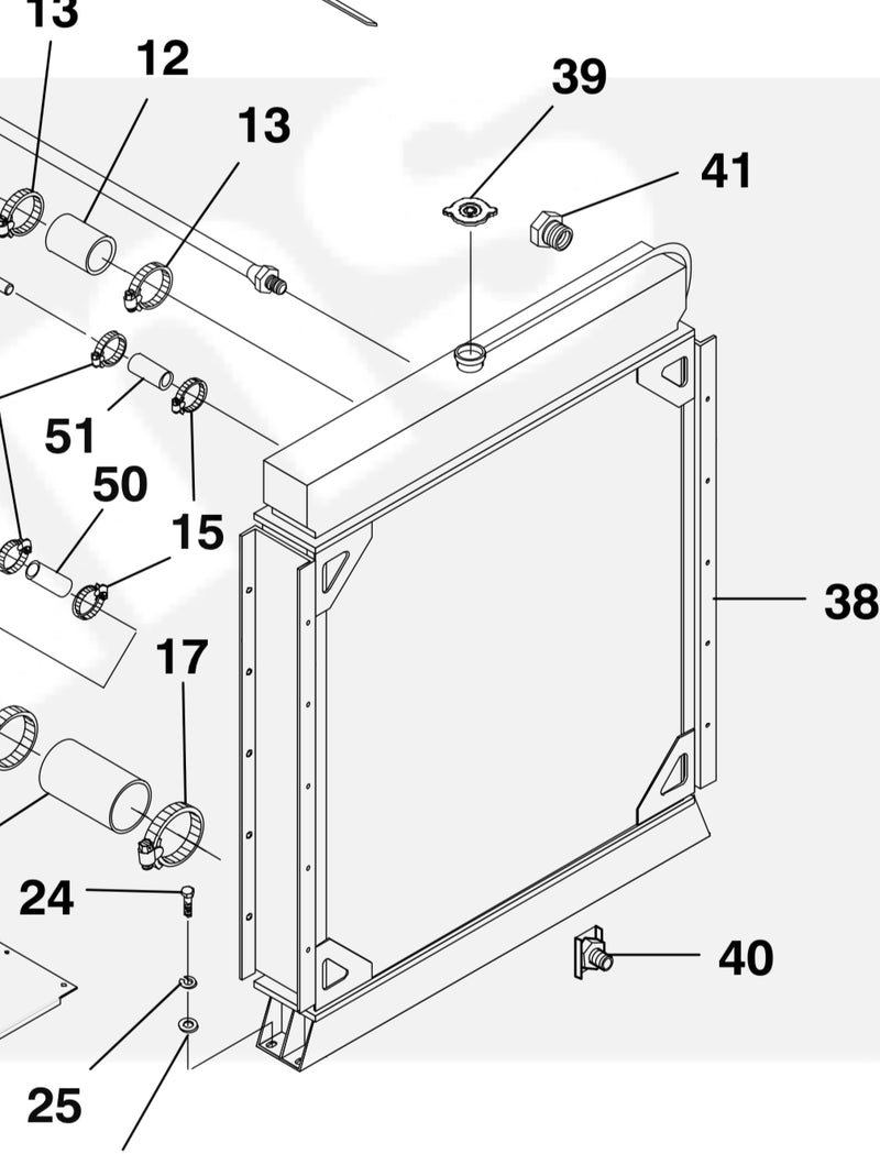 130-3587 Radiator, used on the Cummins 400 KW and  500kw DF 60 hertz model generators, with the KTA 12 and 19 engines. This is an aftermarket new radiator, Cummins has obsoleted this OEM part.