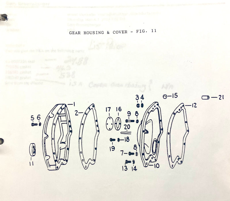 260036 Gasket, Cover Used on the  6 cylinder series, Hercules engines and the 4 cylinder 2300 series  X262, and X267 engines.