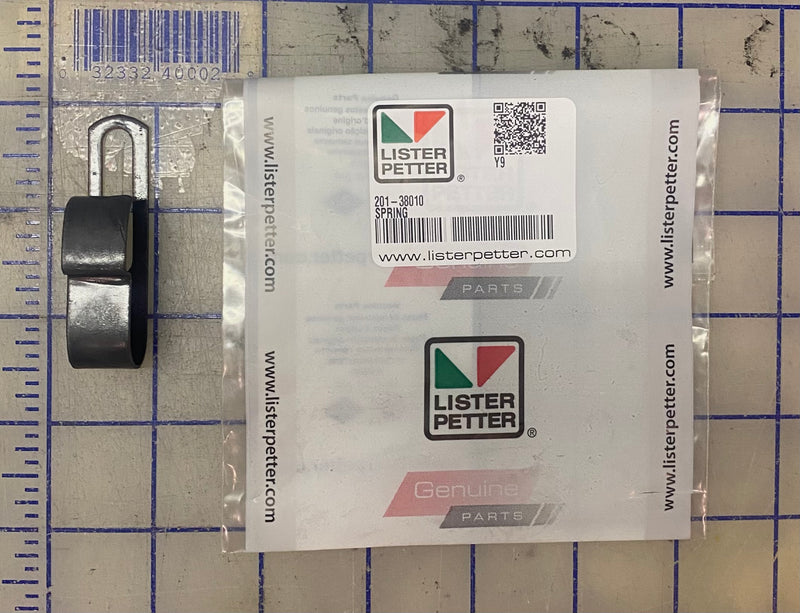 201-38010 Stopping Lever  Spring, used on the Lister Petter TX, TS and TR series line of engines.