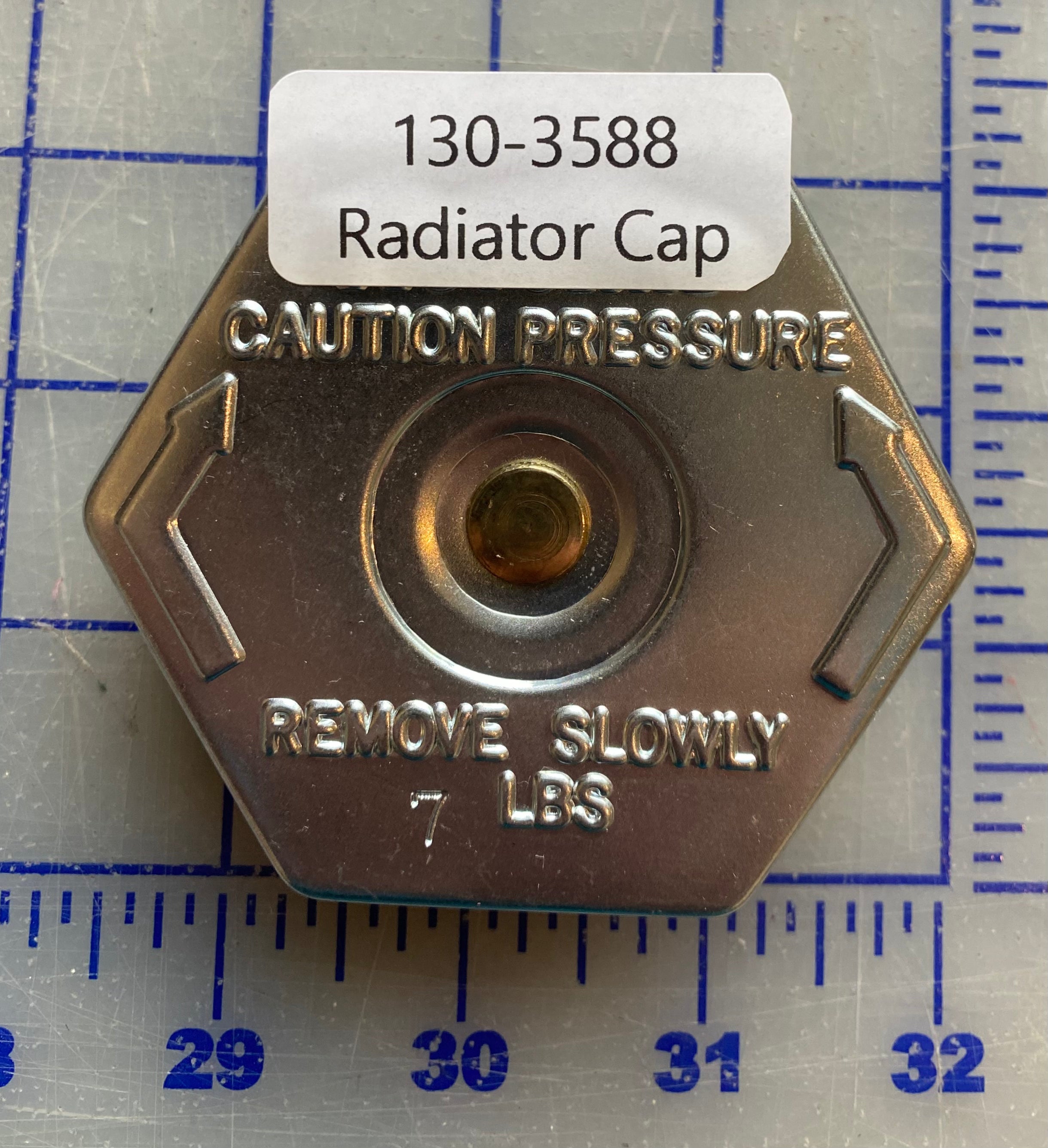 130-3588 Cap, Radiator cap used on the Cummins 600kw DFGB 60 hertz gen