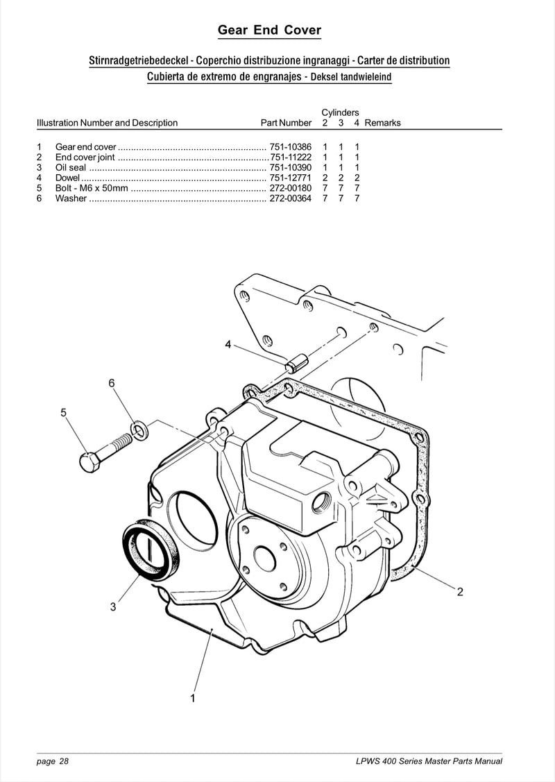 751-11222 Gasket/Joint gear end cover, used on the Lister Petter LPA LPW/S/G and the LPW Marine engines