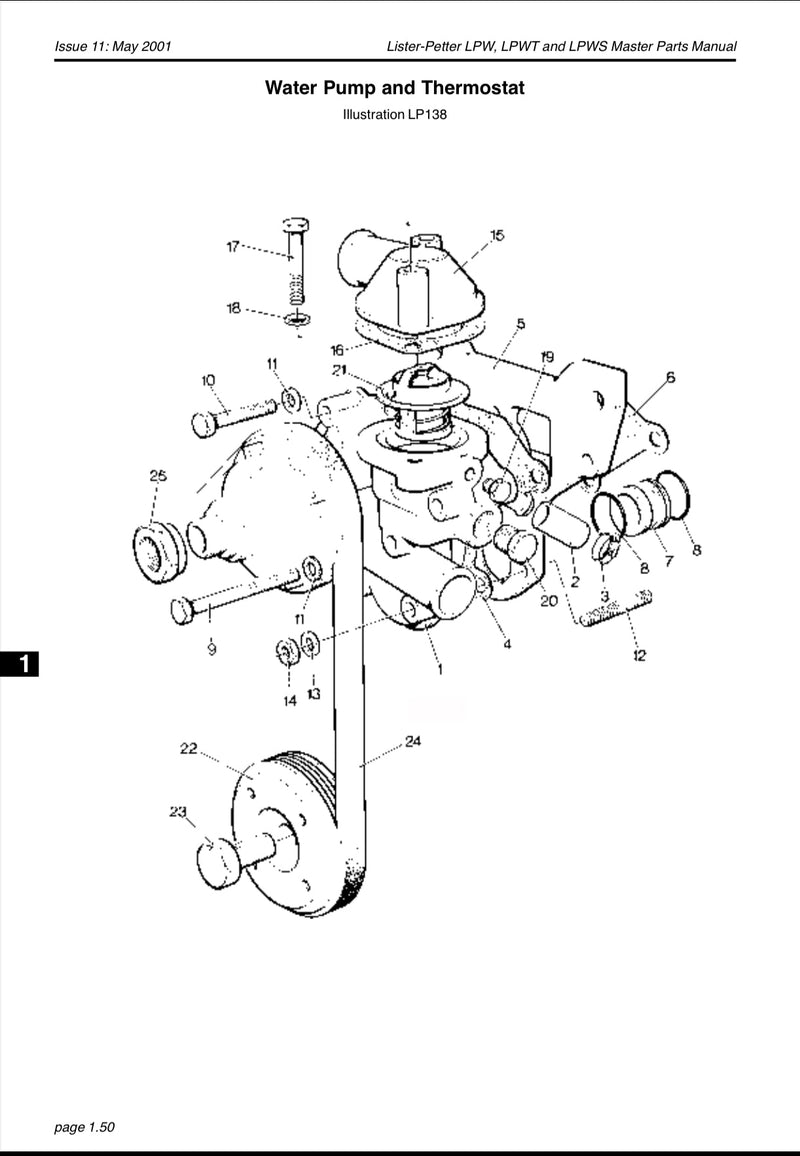 751-40981 Thermostat 165.0  F, Used on the Lister Petter LPW and LPWS series engines