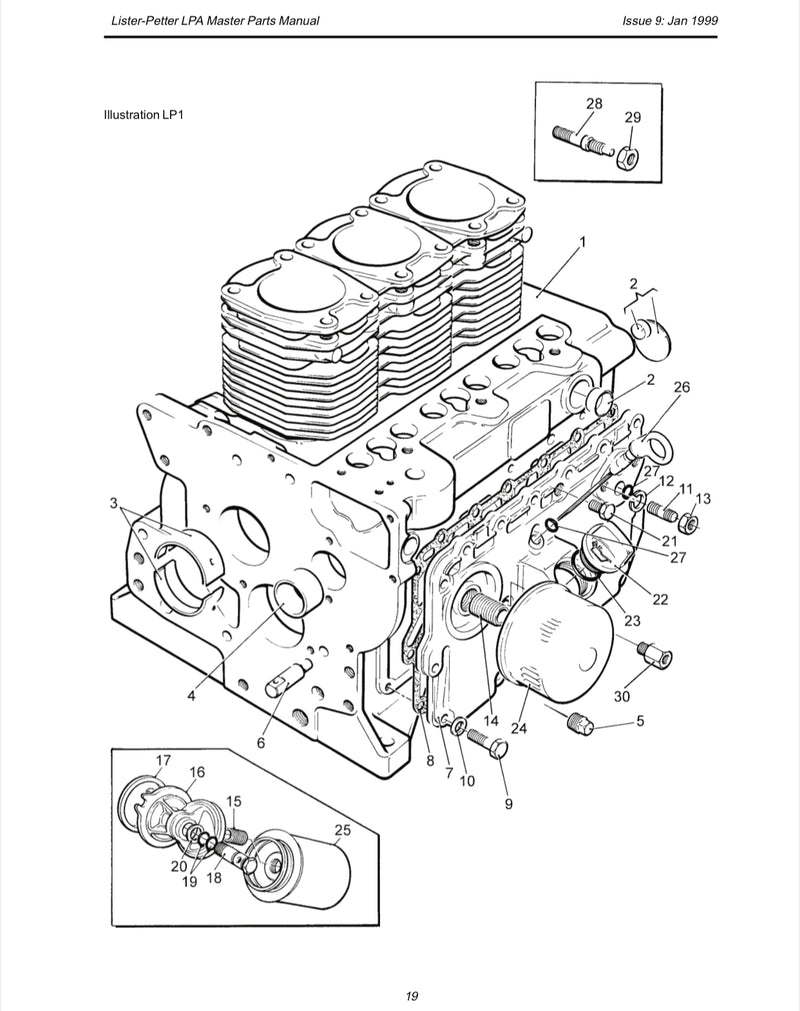 Lister Petter Expansion plug set 750-11340, fits the air cooled LPA 2 and 3 model engines, only
