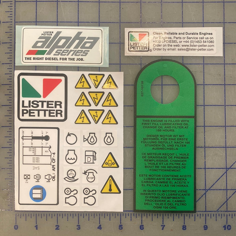 750-10821 Sticker kit, Alpha series sticker kit for the LPW/S/T engines.