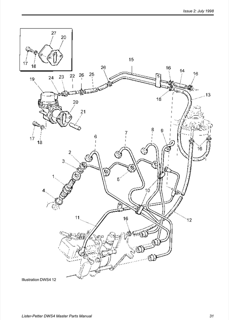 751-11761 Fuel Lift Pump Gasket, Lister Petter Alpha series engines, Fits LPA, LPW, LPWS, LPWT and the DWS4 engines