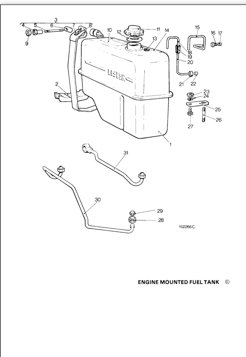 Lister Petter ST1 and ST2 fuel tank support block 202-11490