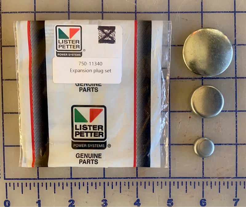 Lister Petter Expansion plug set 750-11340, fits the air cooled LPA 2 and 3 model engines, only