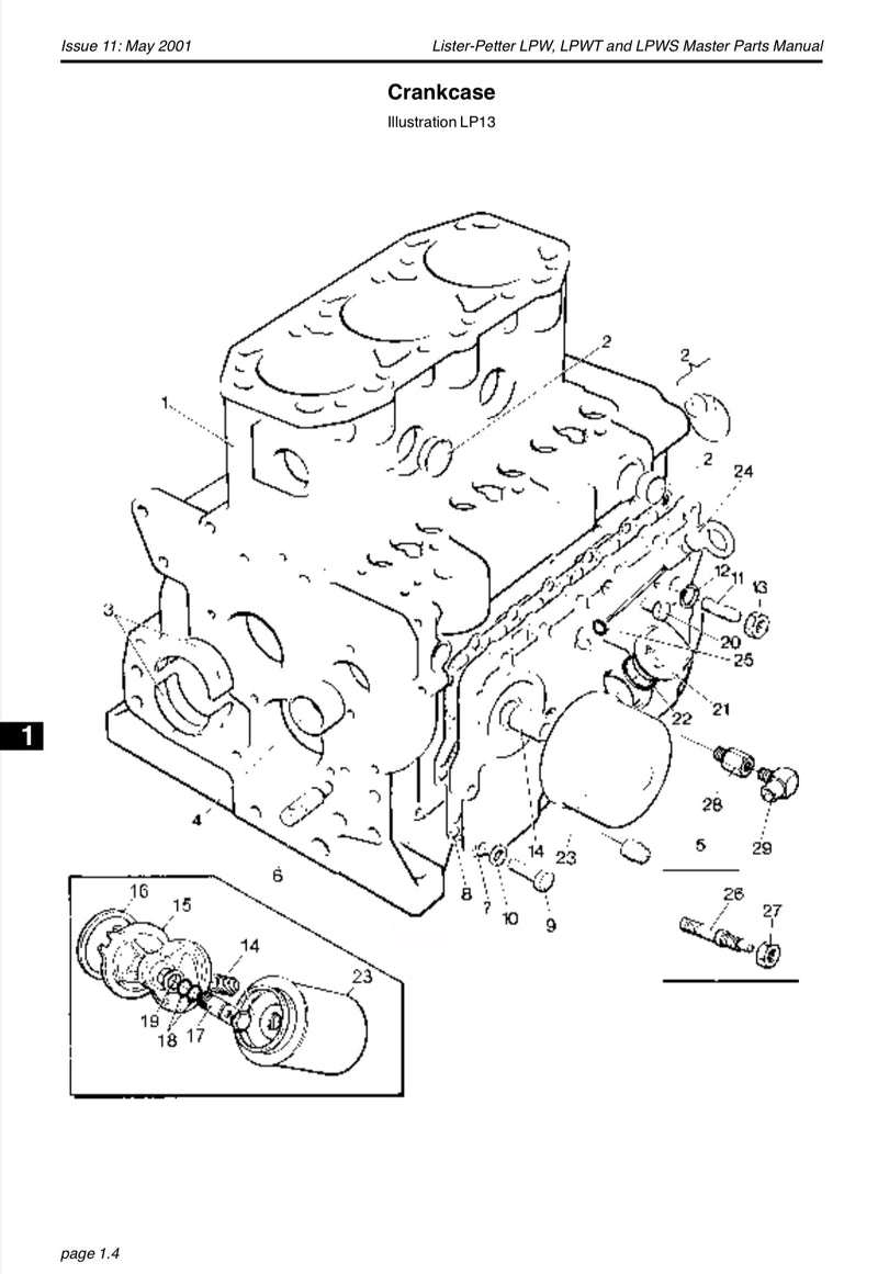 754-10804 Crankcase door joint/gasket used on the LPW4 and LPWS4 Lister Petter engines.