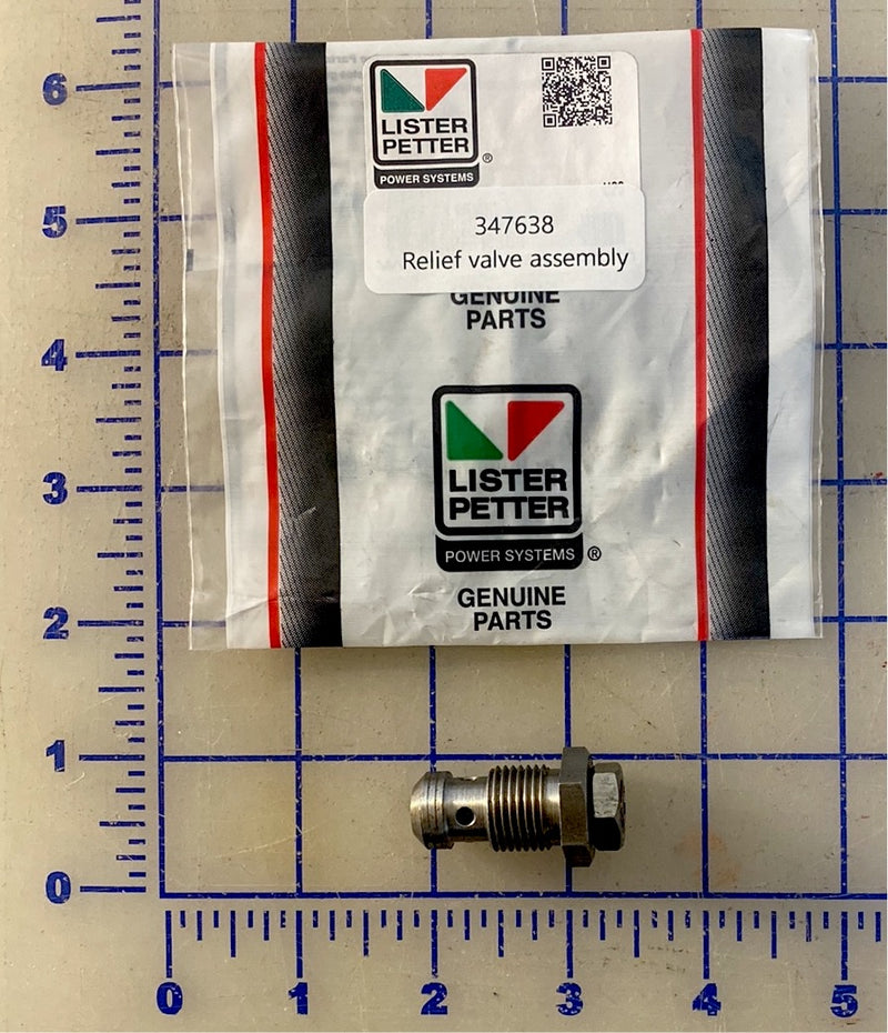 347638 Relief valve assembly, for Lister Petter AC1 and the AD1 engines.