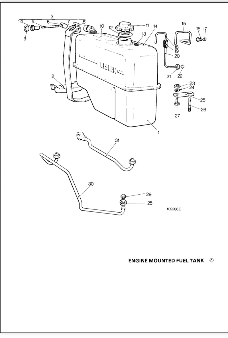 202-23811 Lister Petter fuel leak off  pipe, This item fitsthe  ST2 and 3 model engines