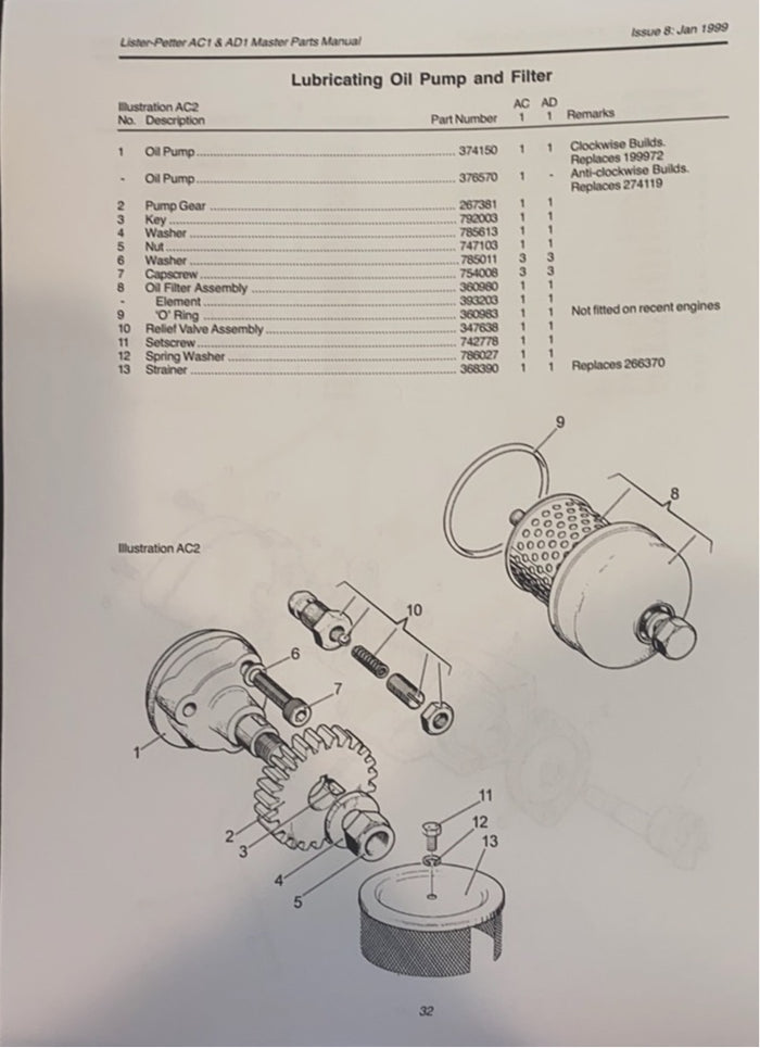 393203 Oil Filter cartridge, oil filter cartridge for Lister Petter AA1,  AB1, AC1 and the AD1 type