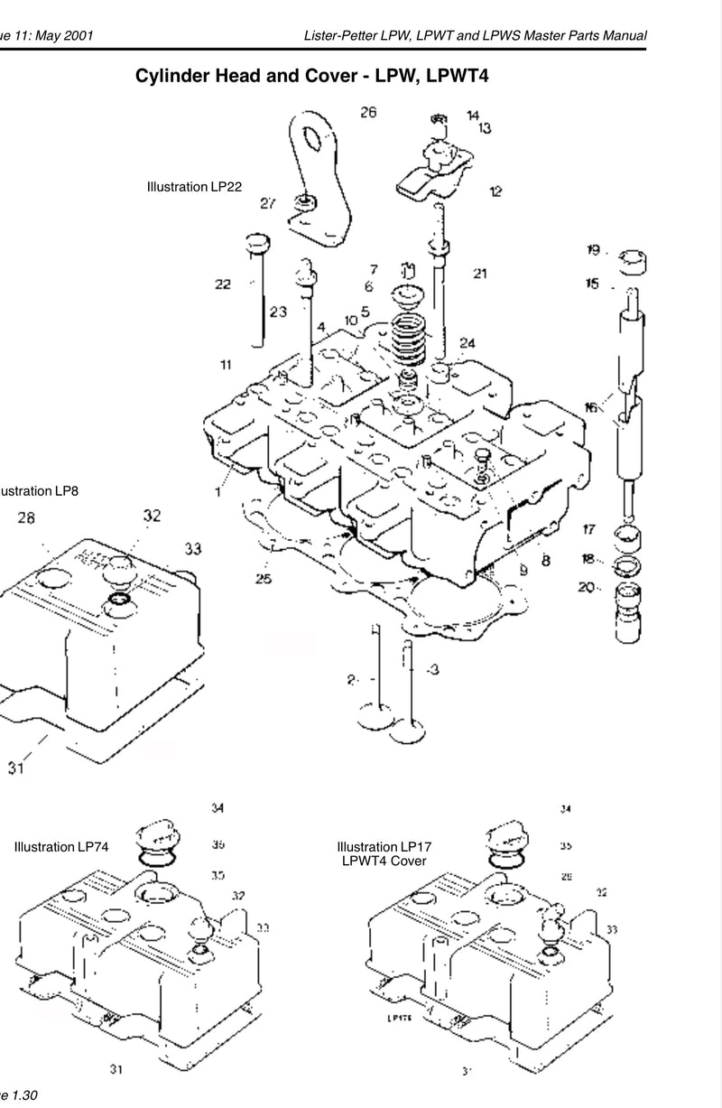 751-11810 Washer, used under the lower sealing cup, at the push rod tube area, fits model LPA,/S/T Lister Petter engines