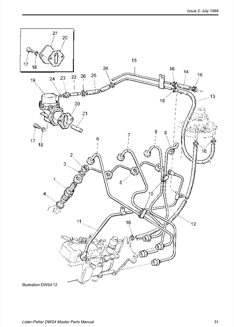 624-50000 Fuel Lift Pump, Lister Petter used in the Lister Petter Delta series engines.