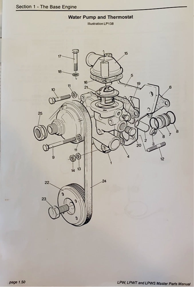 Lister Petter Water Pump, 750-42730 nut style, Fits LPW, LPWS, LPWG, LPWT engine