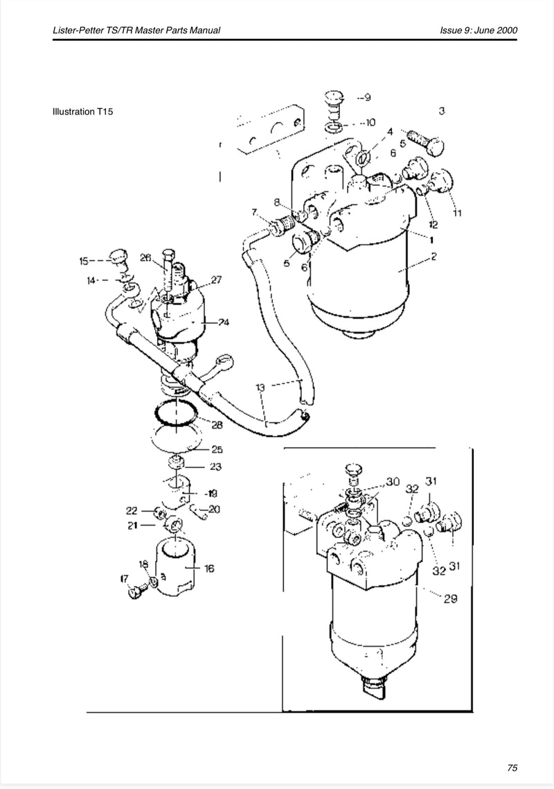 Lister Petter Fuel Pipe 203-46300, used on the TS/TR model Lister Petter engines