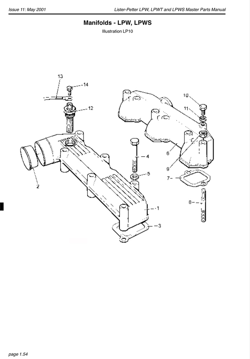 327523 Heater plug, mounted in the intake manifold of the Lister Petter, LPW series engines