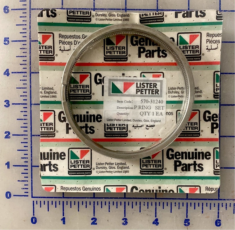 570-31240 Piston ring set, used on the TL Lister Petter series engine.