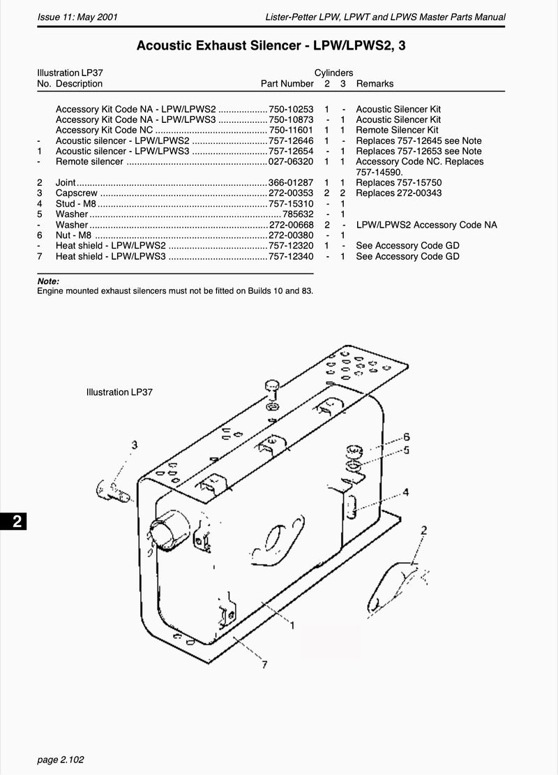 Lister Petter, Silencer/muffler 750-14550 This muffler/silencer fits the LPA, LPW/S model engines.