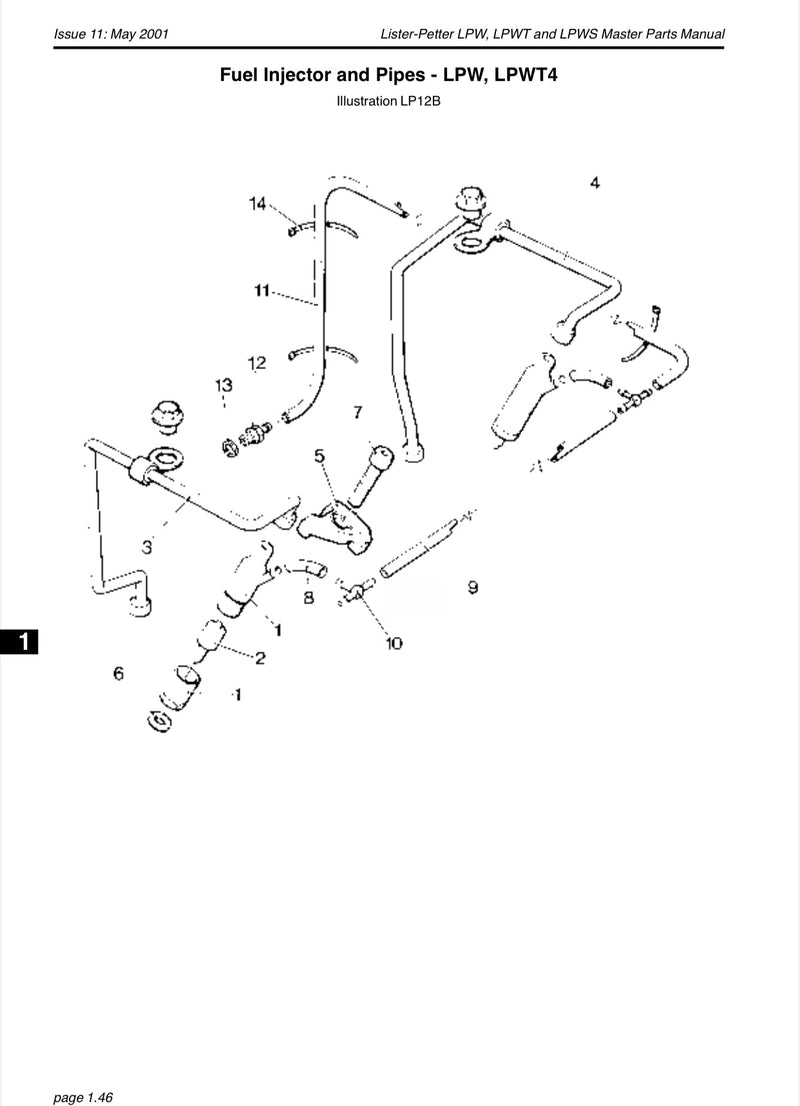 751-18740 Fuel return hose, used on the LPW/T model of engines.