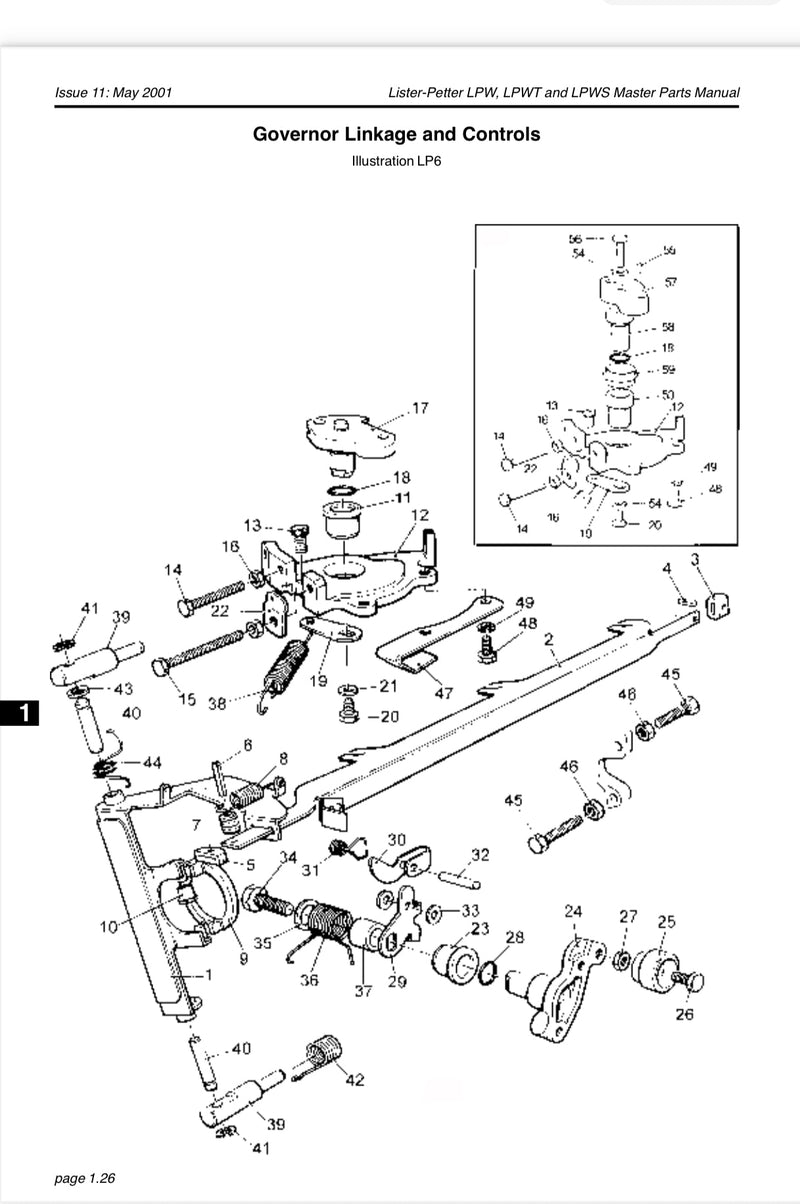 751-11280 Governor weight spring, used on the LPW/S/T model of Lister Petter engines.