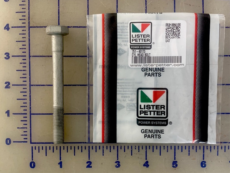 Lister Petter cylinder head bolt, normal style, part number 751-40173 used in the LPA and LPW2/3/4 model engines.