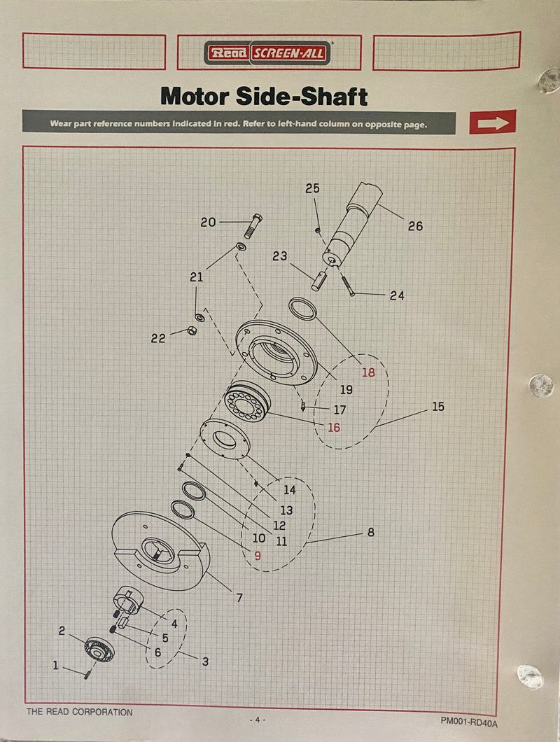 10934 Shaft Bearing, for Read Screen-All models RD-40 and Nordberg CV-40 screeners. Other part numbers associated with this bearing will be 10349.