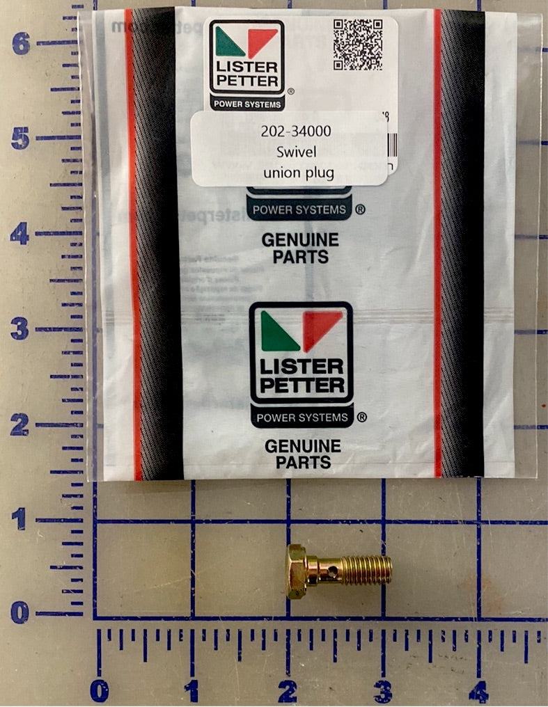 202-34000 Swivel union plug, used throughot the fuel and oil systems on the T series engines.
