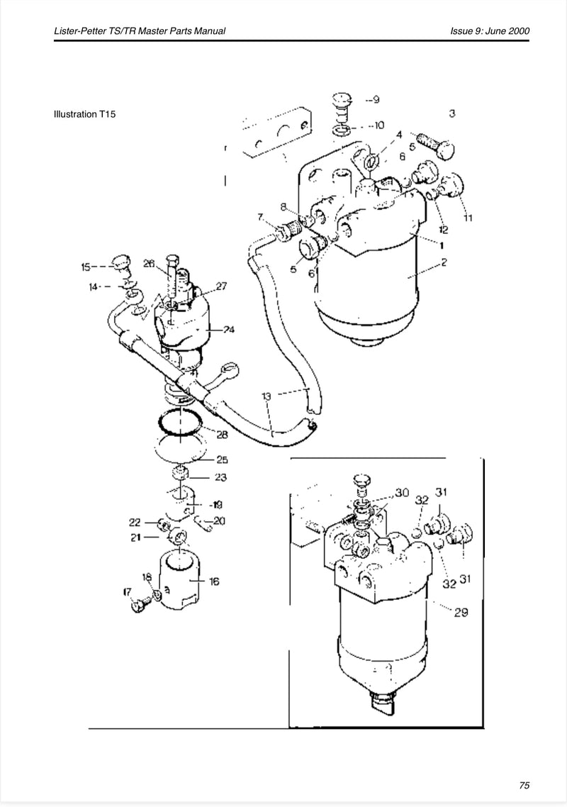 Lister Petter Fuel Pipe 202-46300, used on the TS/TR model Lister Petter engines