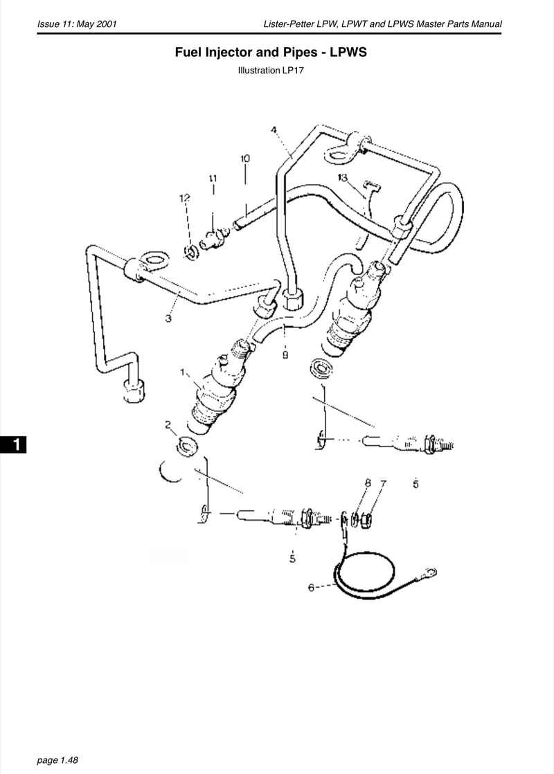 751-18160 Fuel return hose, used on the LPW/S/T model of engines