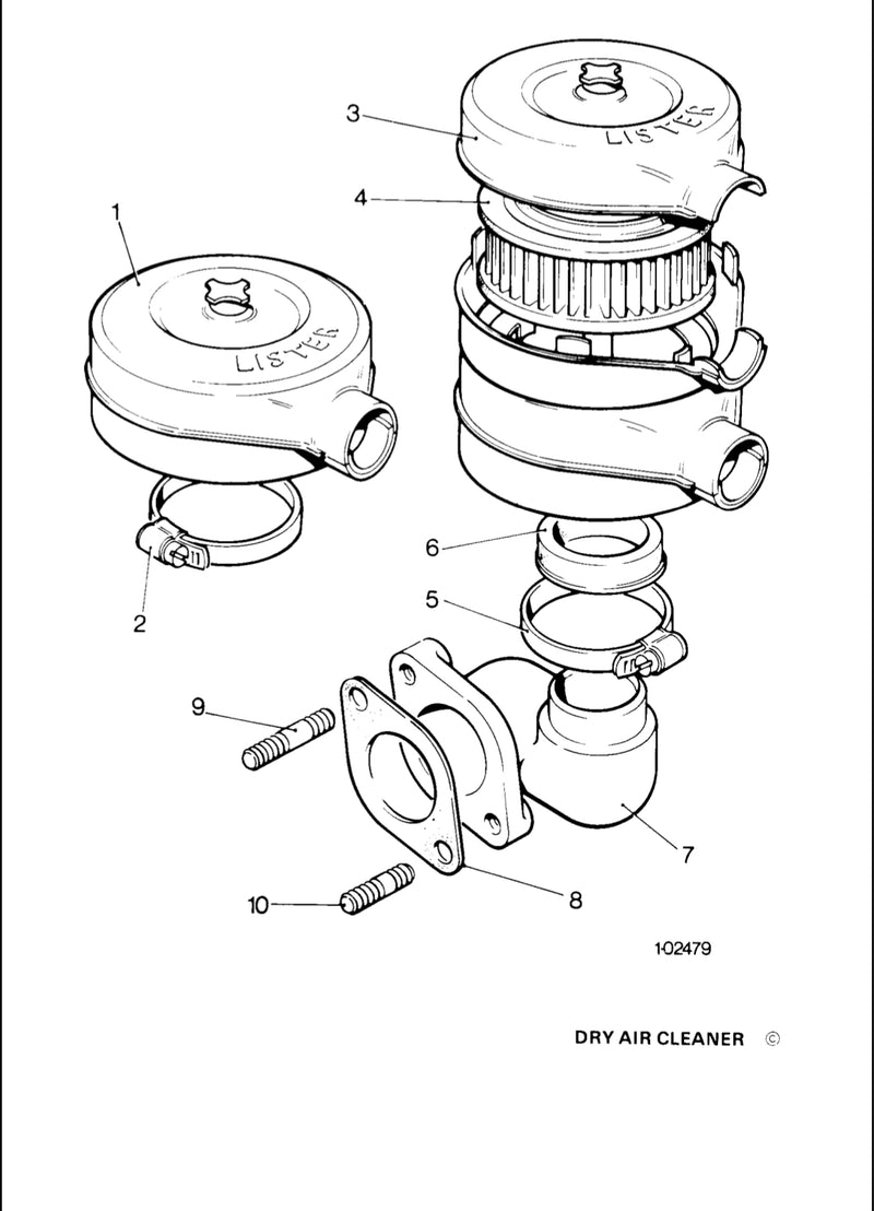 366-06227 Air Filter, Lister Petter air filter used on various Lister Petter engines