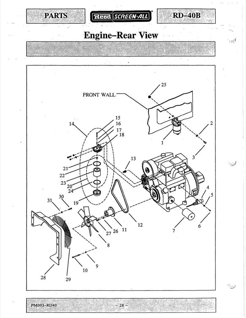 11614 Fan Belt, Read Screen-All for the RD-40 and the RD-90 screens