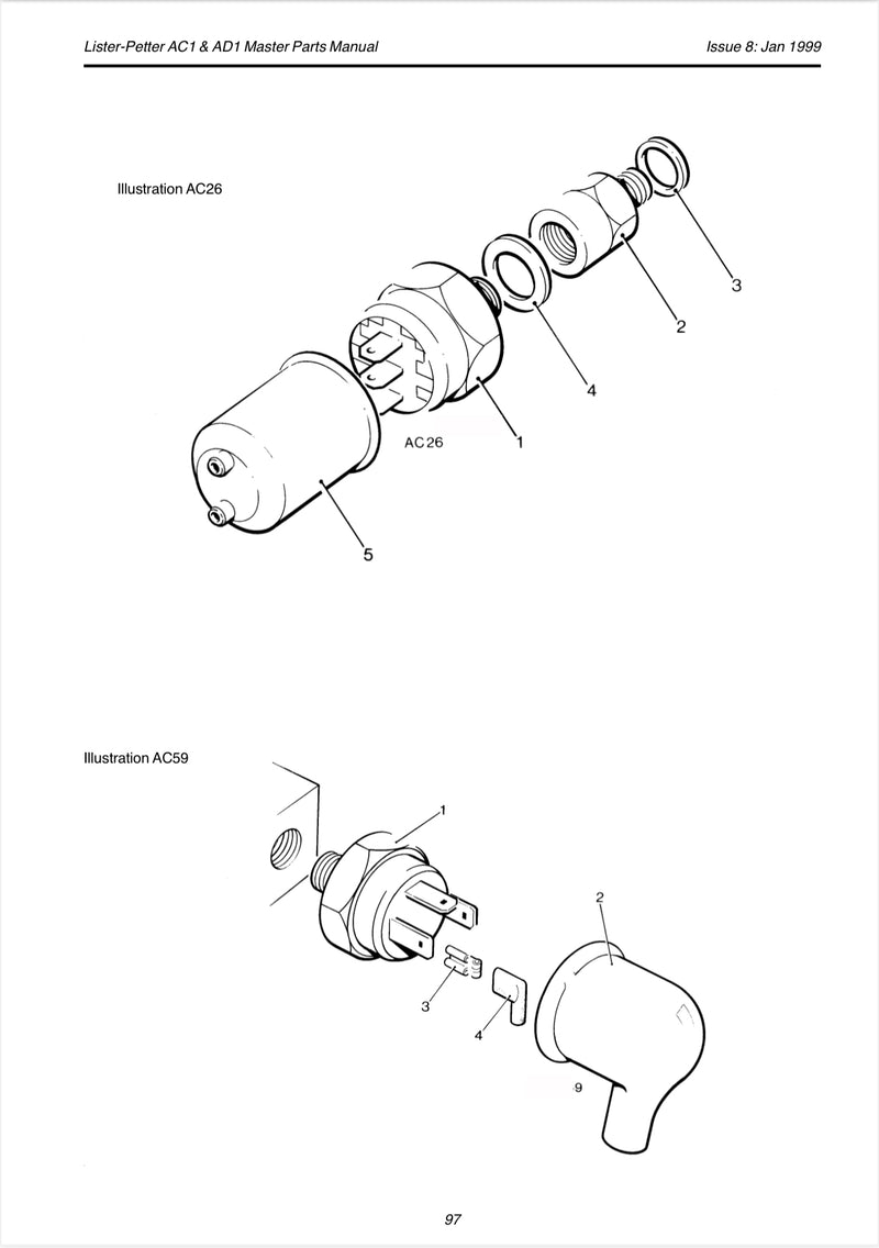 Lister Petter Oil Pressure Switch 329-15110, A very common Lister Petter oil pressure switch